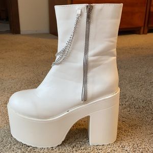 Dollskill White Platform Boots